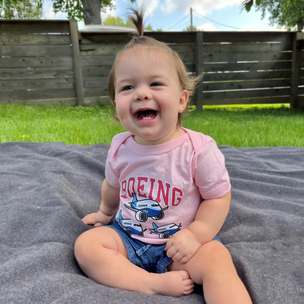 Boeing Baby Varsity Pudgy Onesie - Image 2
